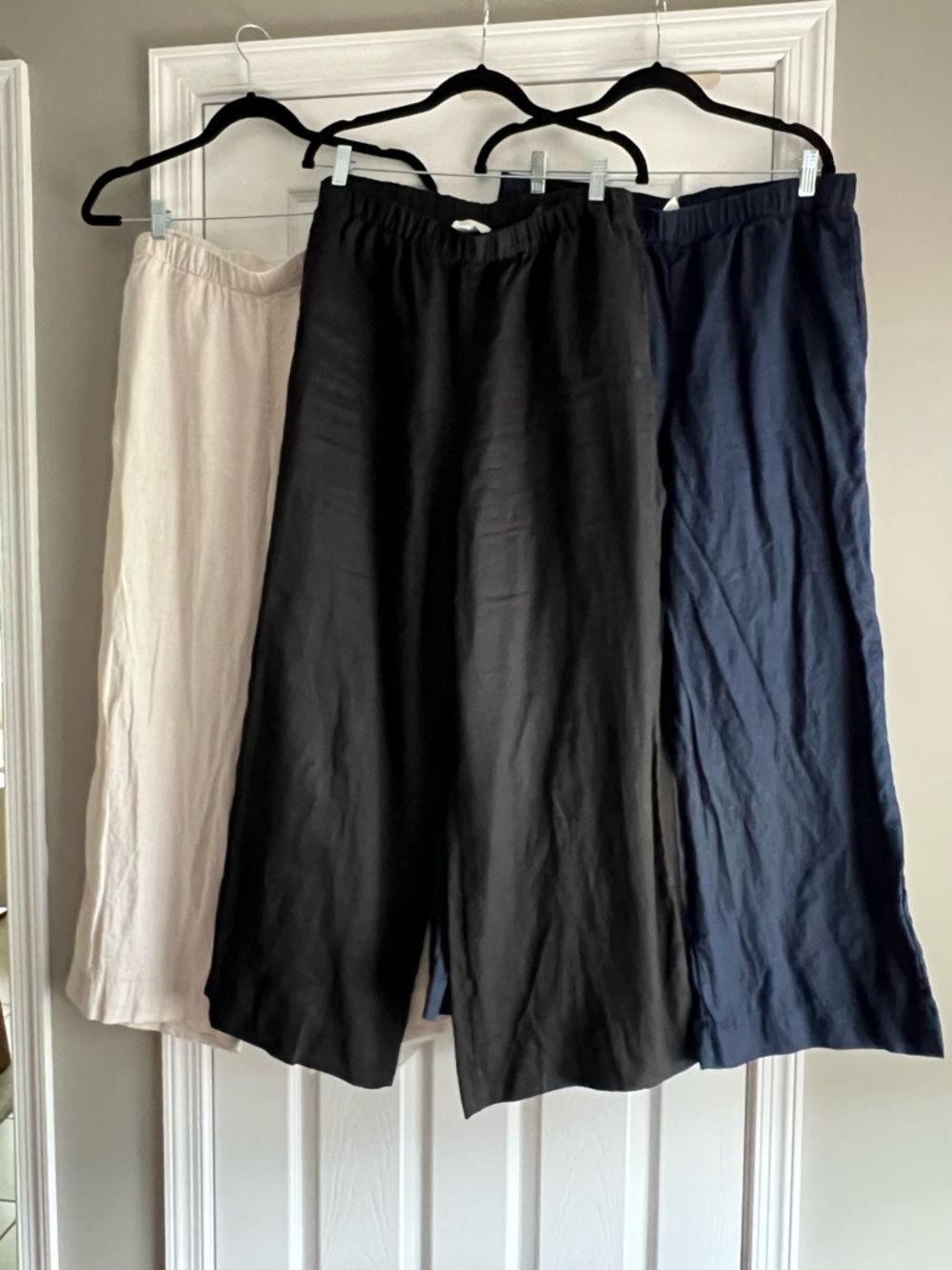 3 pair of H&M linen pants.  Elastic waist, size large